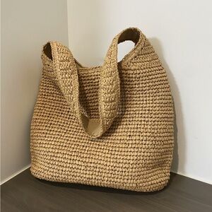 Elegant Tan Woven Shoulder Bag